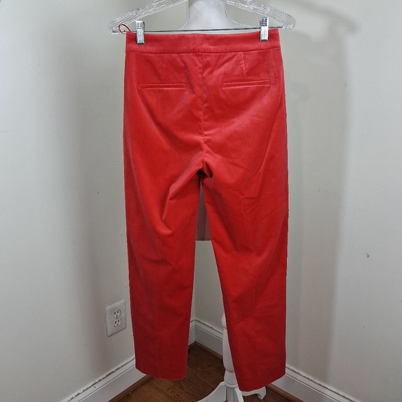 J.Crew Kate Straight-Leg Red Pant In Stretch Velvet Size 00 NWT - Picture 6 of 11